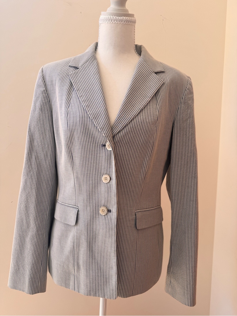 Talbots Gray Pinstripe Tailored Suit